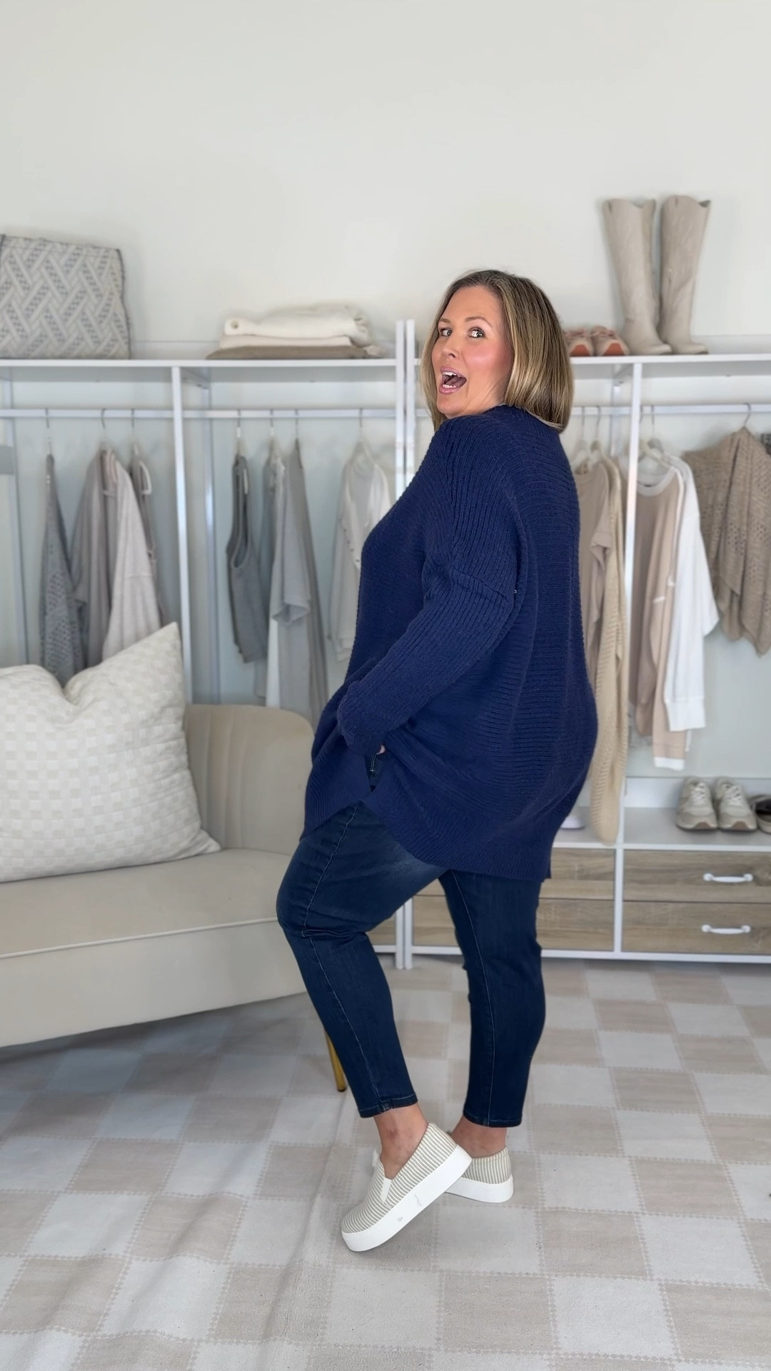 Navy Sweater - oversized, I’m in 3x but could do 2x! Jeans: I’m wearing a size 20, they run true! 

Amazon prime deals, fashion style, size 20, amazon fashion, fall fashion, affordable fashion, everyday outfit idea

#LTKSaleAlert #LTKPlusSize #LTKFindsUnder50