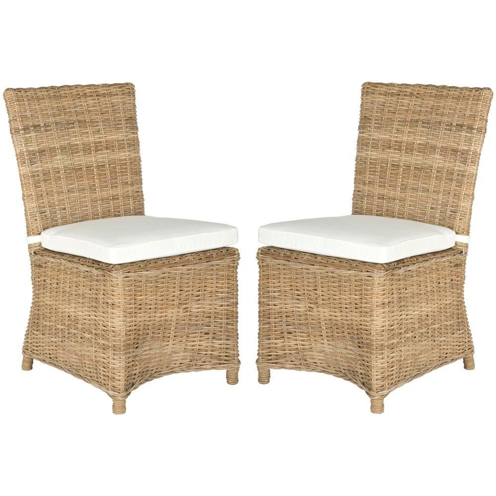 Safavieh Sebesi Natural Rattan Dining Chair (Set of 2) | The Home Depot