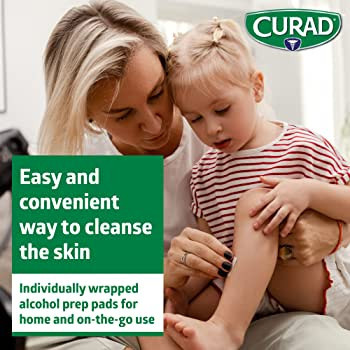 Curad Alcohol Prep Pads , Thick Alcohol Swabs (Pack of 400) | Amazon (US)