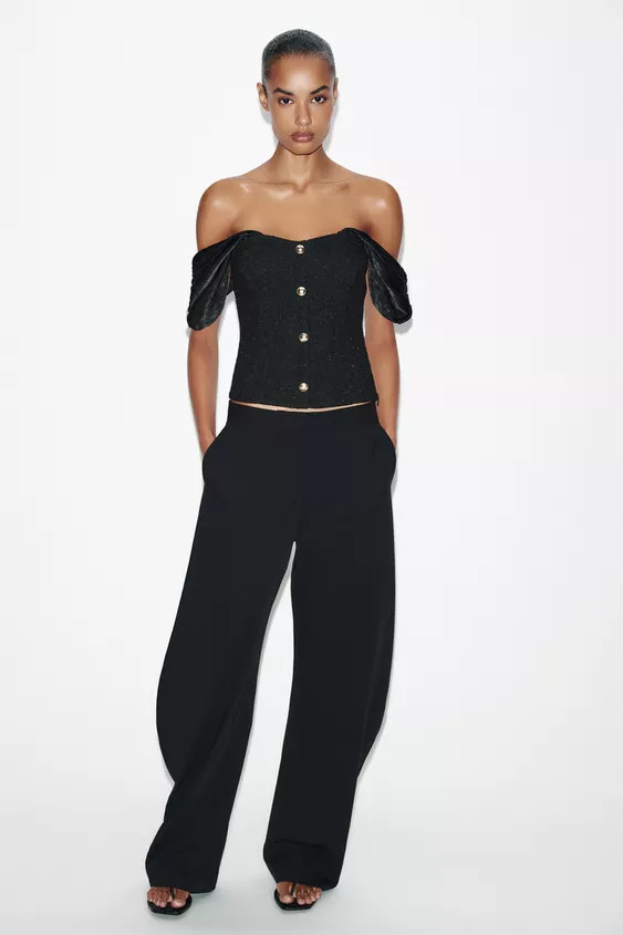 BOUCLÉ COMBINED TOP | Zara UK