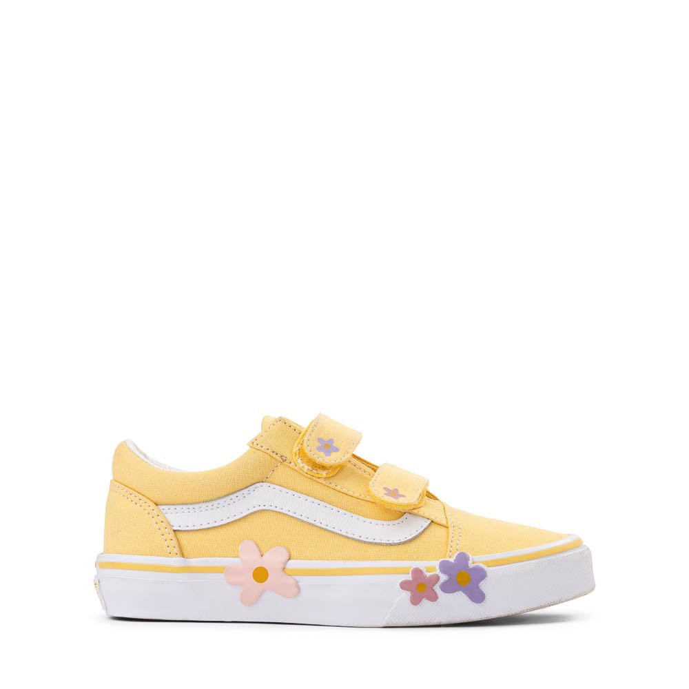 Vans Old Skool V Skate Shoe - Little Kid - Yellow / Floral | Journeys