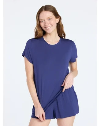 Joyspun Women\u2019s Scoop Neck Sleepwear Modal Tee with Short Sleeves, Sizes S-3X | Walmart (US)