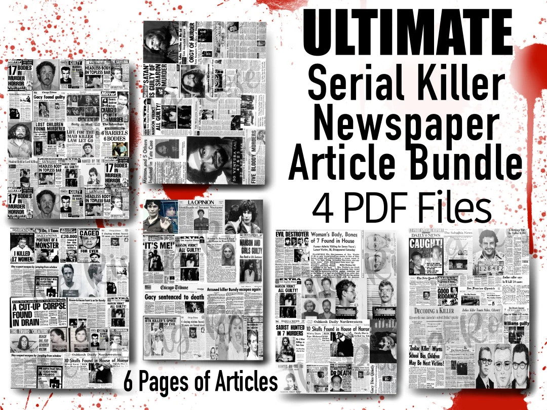 True Crime Serial Killer Newspaper Clipping Files - Etsy | Etsy (US)