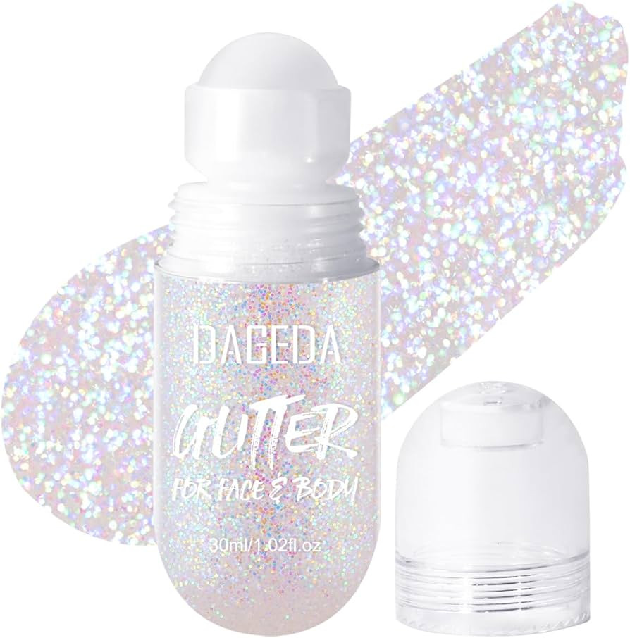 DAGEDA Body Glitter Gel, Roll-on Face Glitter for Mermaid Makeup Festival Rave Accessories, Holog... | Amazon (US)
