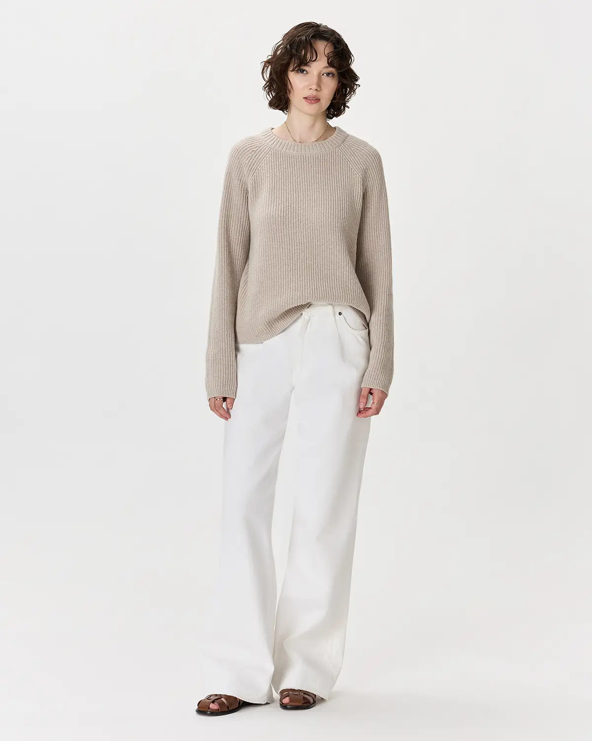 Mongolian Cashmere Fisherman Crewneck Sweater | Quince