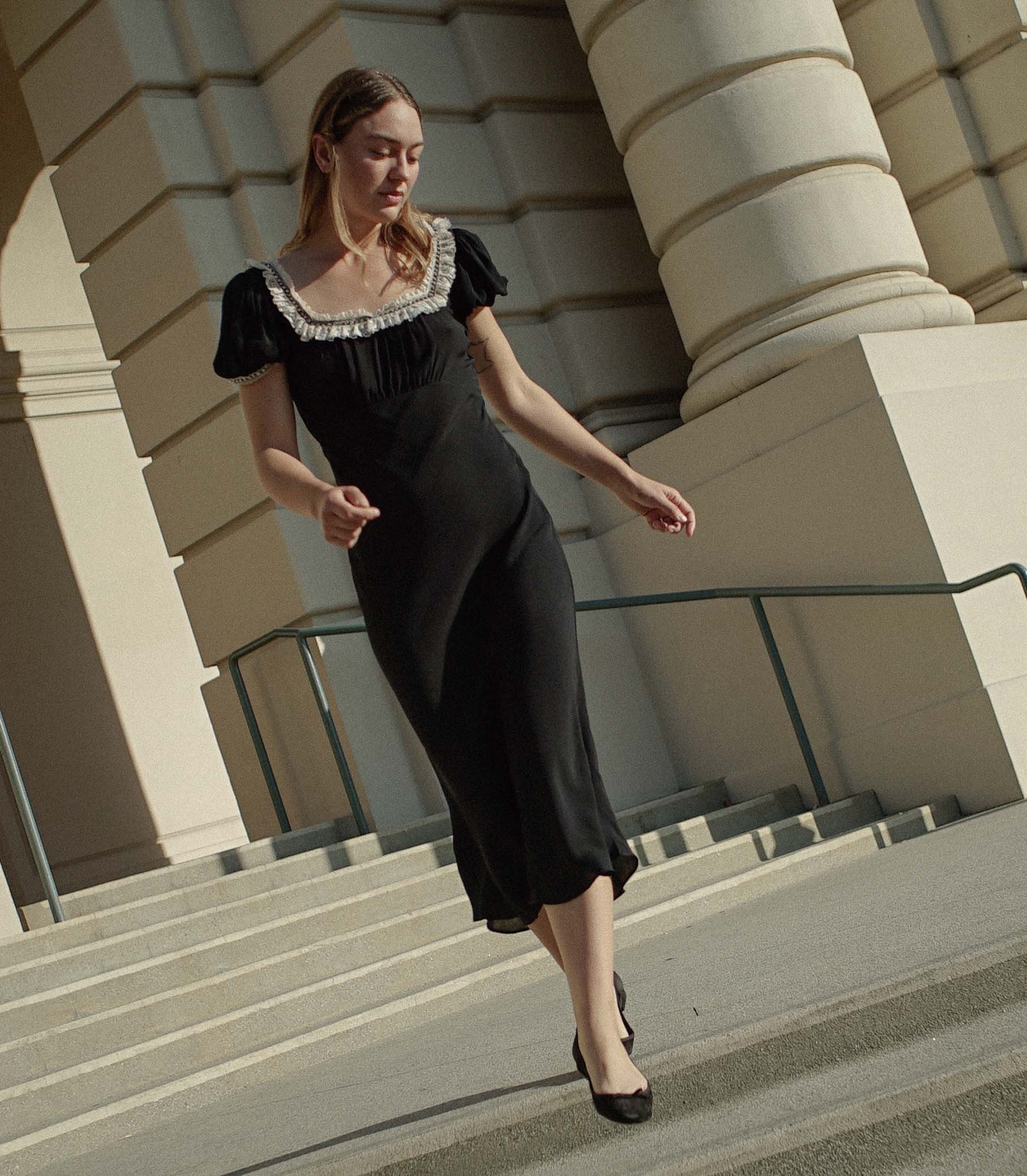 Rowan Dress - Black | DÔEN | DOEN