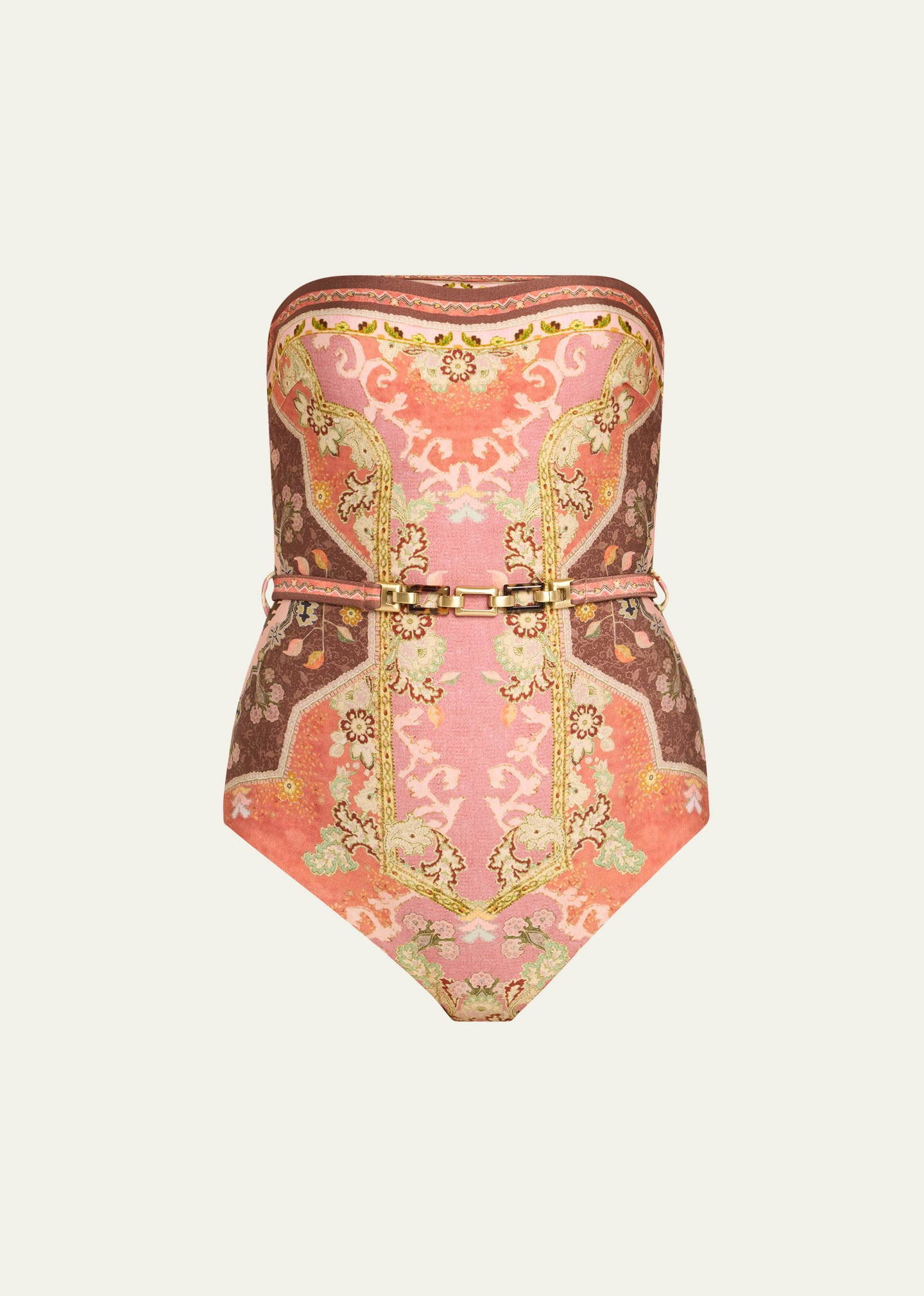 Zimmermann Wylie Belted Bandeau One-Piece Swimsuit | Bergdorf Goodman