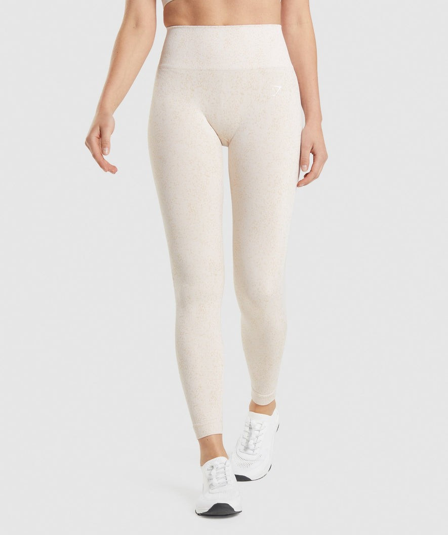 Gymshark Adapt Fleck Seamless Leggings - Coconut White | Gymshark (Global)