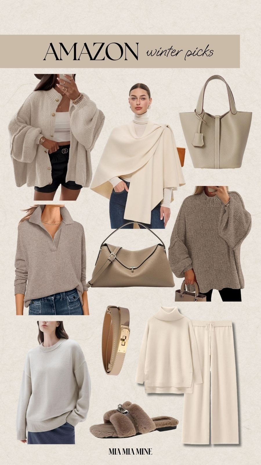 Amazon winter outfit ideas
Amazon designer inspired handbags, Amazon hermes belt, loungewear sets and cozy sweaters 



#LTKFindsUnder100 #LTKFindsUnder50 #LTKOver40
