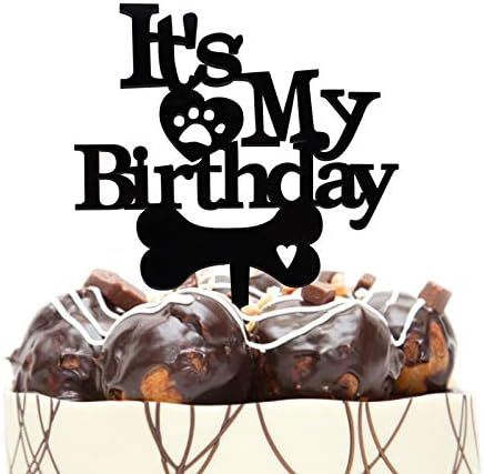 It's My Birthday Cake Topper, Puppy Cake Topper, Birthday Party Cake Decorations for Dog, Pet Bir... | Amazon (US)