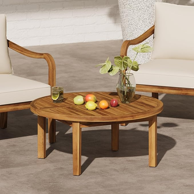 Christopher Knight Home Nese Outdoor Coffee Table, Acacia Wood Accent Table with Slatted Panel De... | Amazon (US)
