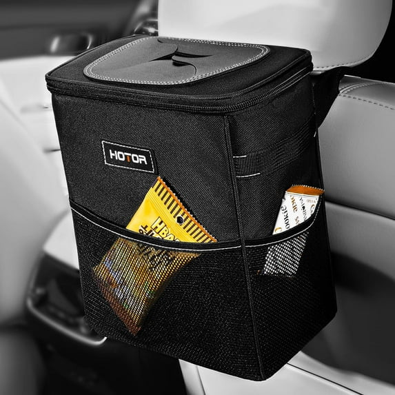 +3View allHero image 0 of HOTOR Car Trash Can with Lid, Leak-Proof Car Garbage Can with Mesh Pock... | Walmart (US)