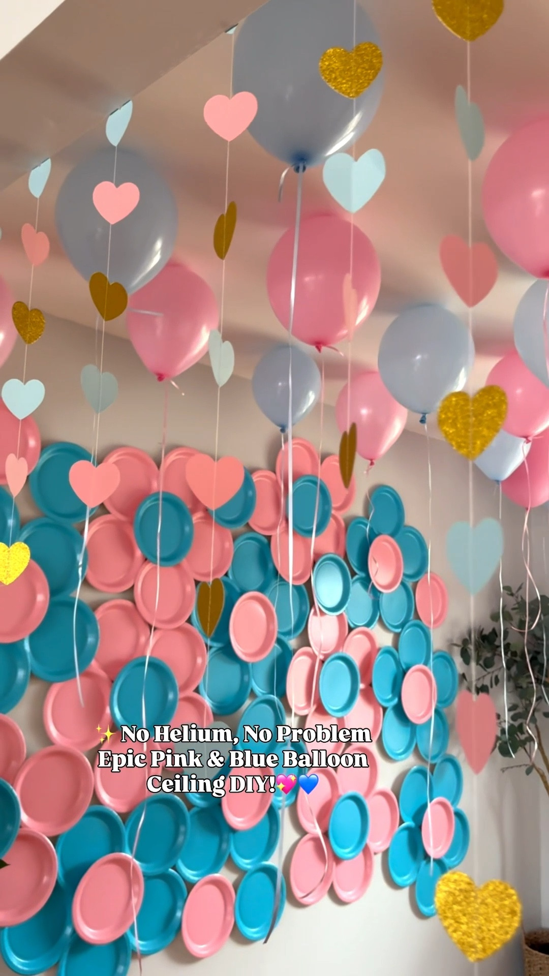 🎈✨ Transforming my space with a dreamy pink and blue balloon wall ceiling! No helium needed—just large air-filled balloons and a little glue magic! 💖💙 Added some cute ribbons for that floating vibe. Who knew DIY could be this easy and budget-friendly? 



#BalloonArt #DIYDecor #PartyGoals #BabyShower #BabyShowerDecor 

#LTKHome