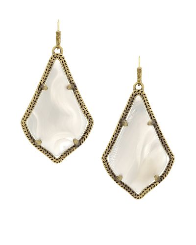 Alex Earrings in White Banded Agate | Kendra Scott