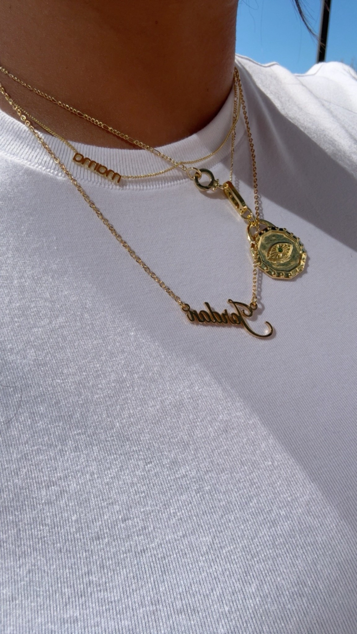 Love my gold necklace stack ! 