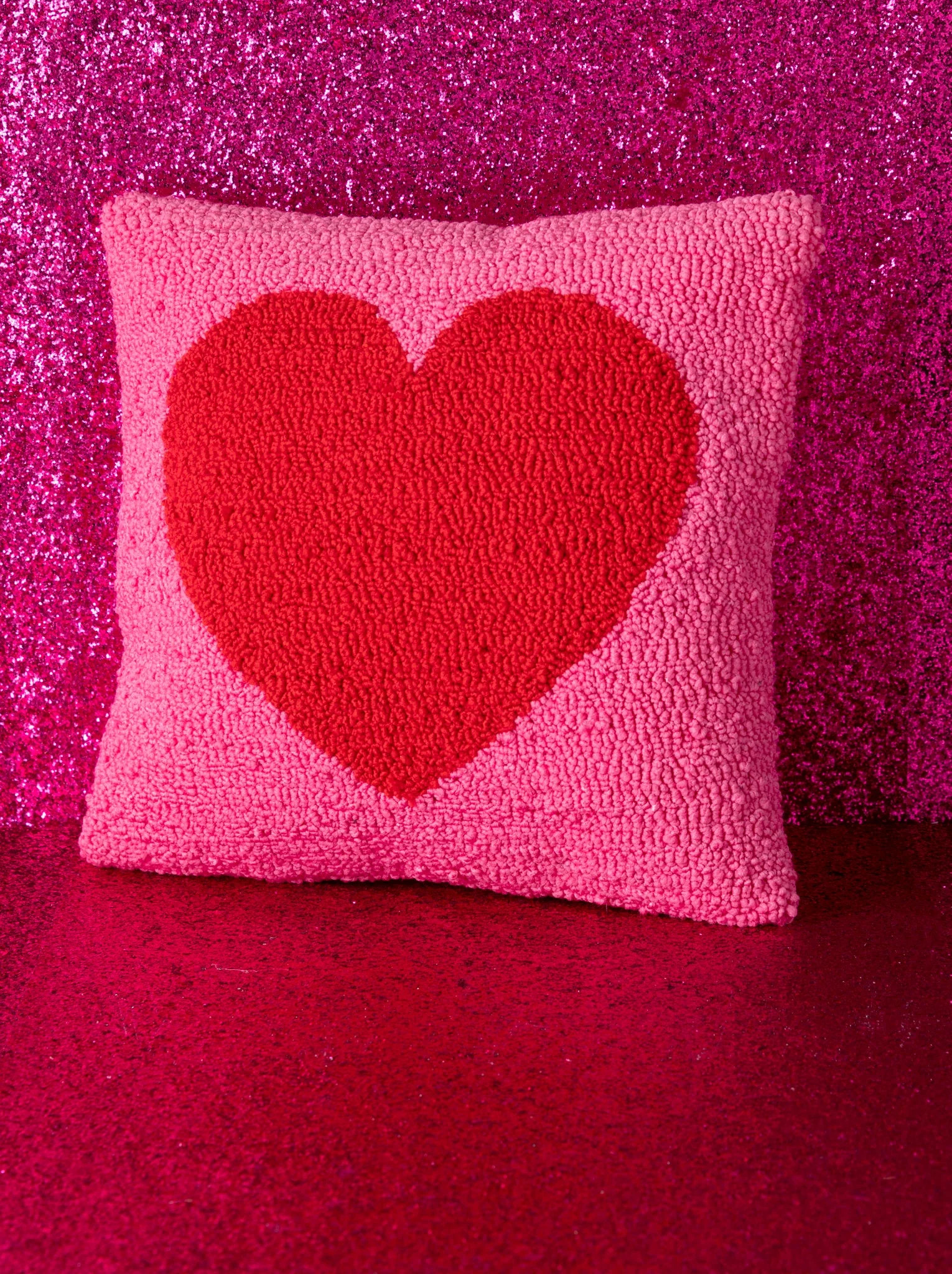 Shiraleah Heart Pillow, Pink | Shiraleah