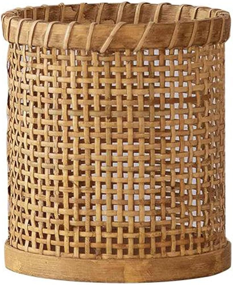 Rattan Woven Hurricane Glass Candle Holders,Cane Wrapped Sleeve Flower Vase Decorative Votive Can... | Amazon (US)