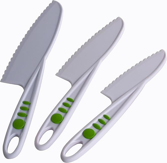 Curious Chef Kids Cookware - 3-Piece Knife Set I Real Utensils, Dishwasher Safe, BPA-Free I Kid-S... | Amazon (US)