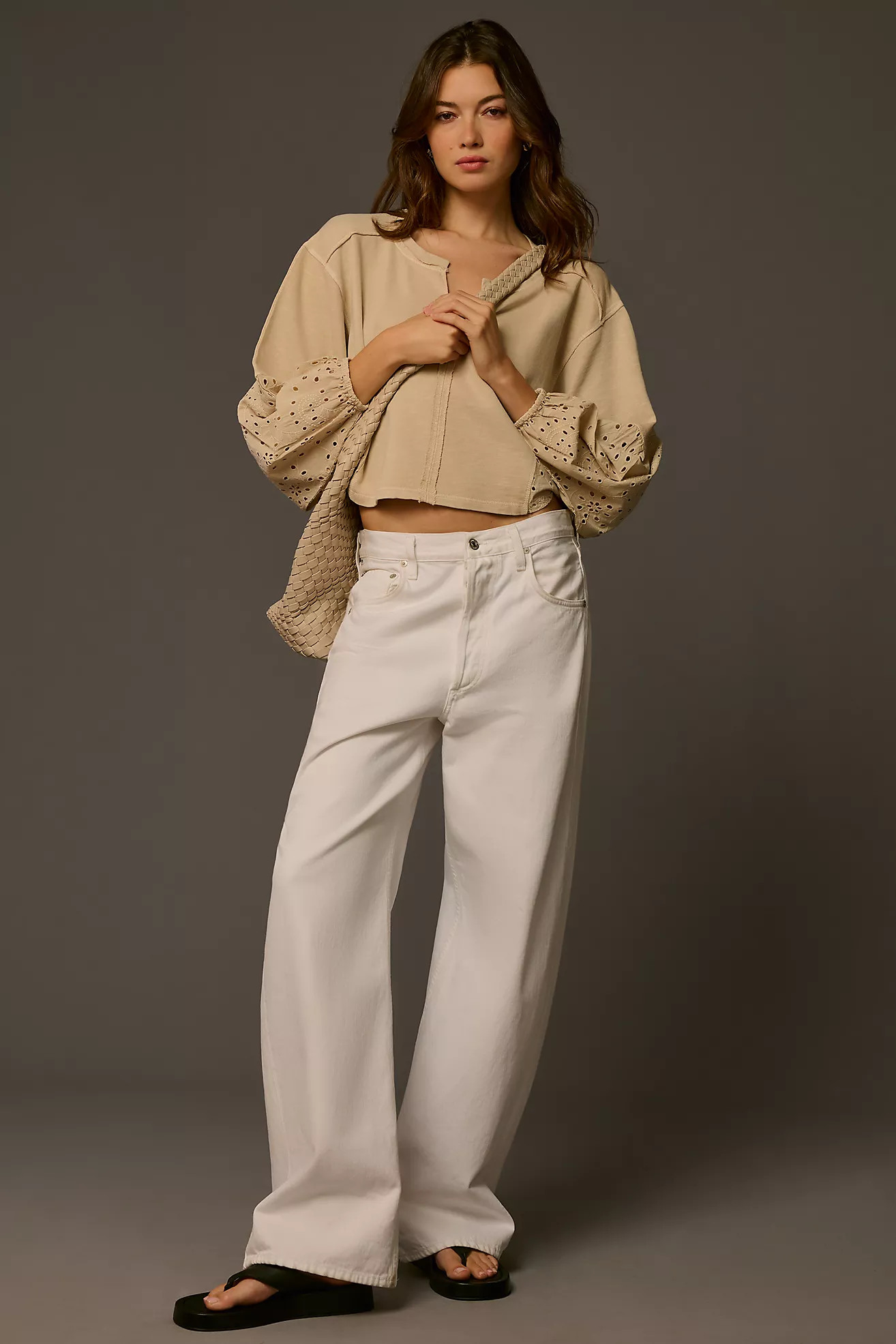 Pilcro Batwing Eyelet Sweatshirt | Anthropologie (US)