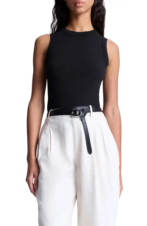 A.L.C. Hadley Cotton Tank in Black at Nordstrom, Size Large | Nordstrom