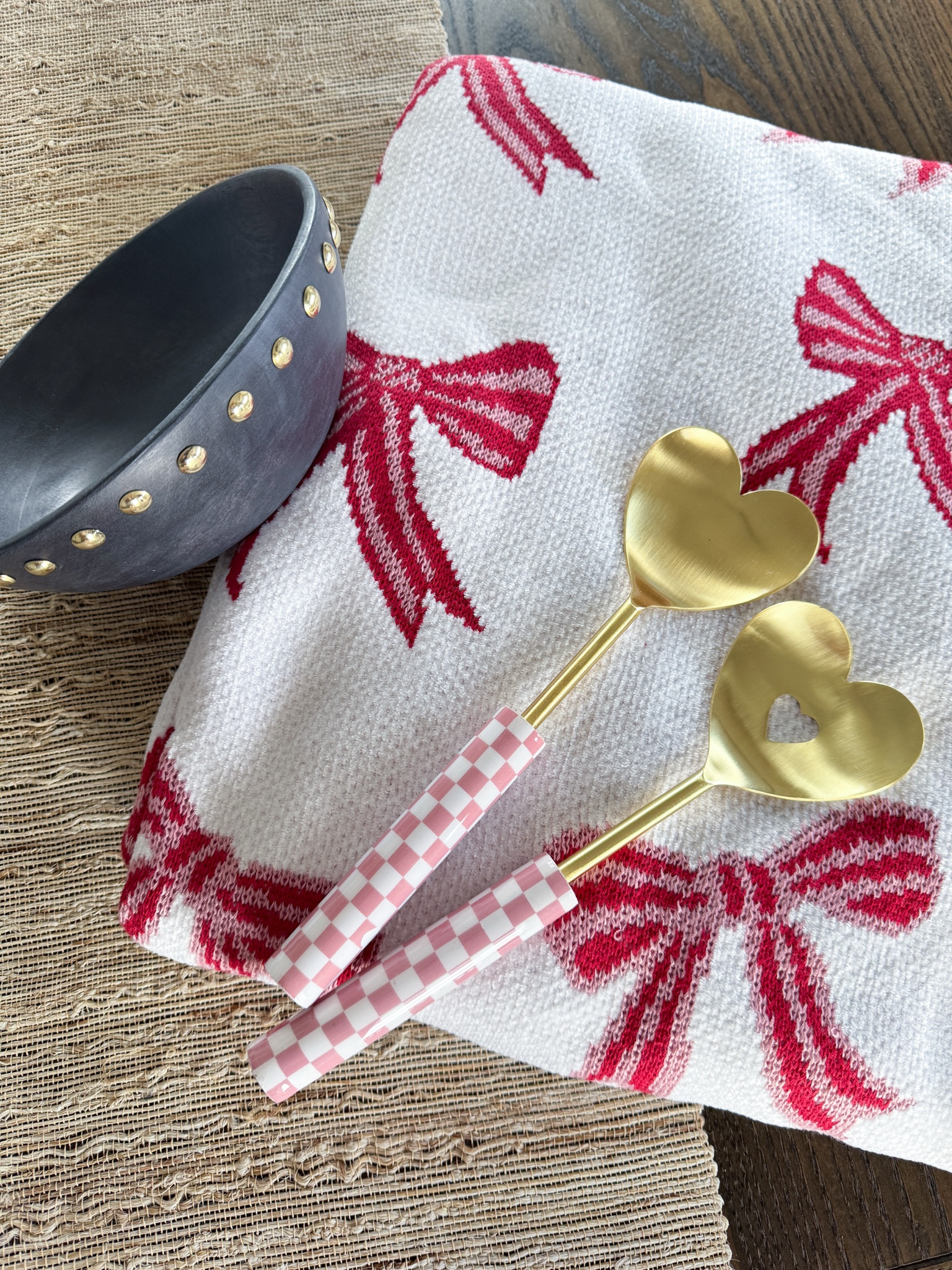 Feeling all the Valentine’s Day vibes with these adorable heart-shaped spoons, &  the cutest bow-patterned blanket to add a sweet touch to any space. Perfect for gifting or adding love to your own home! I also grabbed this beautiful studded wood bowl to add to our every day decor. 

Valentine’s Day - Bow Blanket - Heart Spoons - Unique Home Decor 

#LTKSeasonal #LTKHome #LTKFindsUnder50