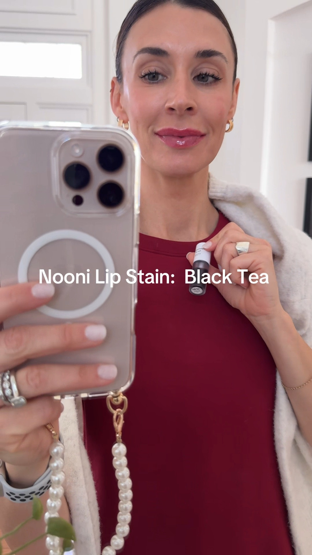 Nooni lip tint! This stuff stains so quick and you can choose to keep the gloss on or wipe it off. Color Black Tea is my new fav!

#LTKdayinmylife #LTKselfcare #LTKBeauty