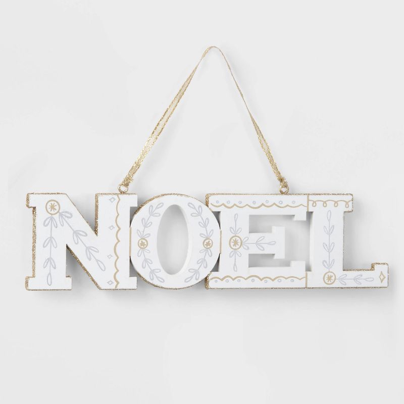 Wood &#39;Noel&#39; Christmas Tree Ornament White - Wondershop&#8482; | Target