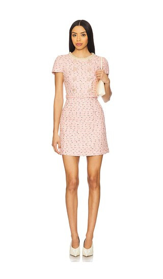 Boucle Pearl Mini Dress in Pink | Revolve Clothing (Global)