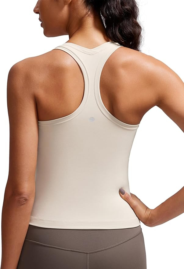 CRZ YOGA Butterluxe Racerback Workout Tank Tops for Women Tight Sleeveless Camisole Gym Athletic ... | Amazon (US)