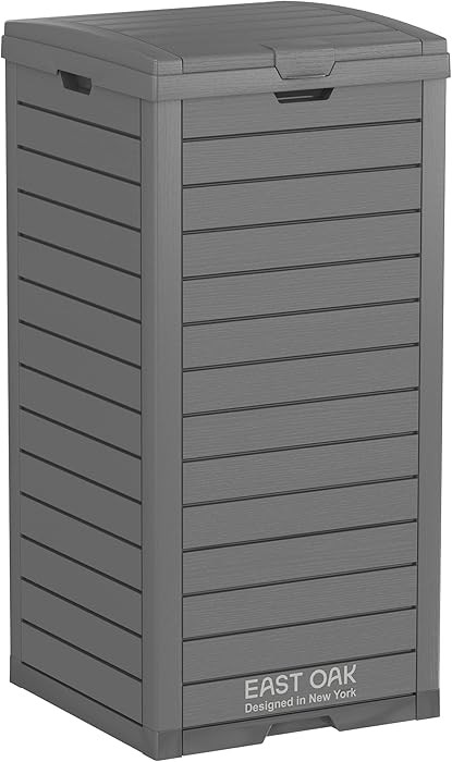 EAST OAK 38 Gallon Outdoor Trash Can | Waterproof Resin Garbage Can with Tiered Lid & Drip Tray |... | Amazon (US)