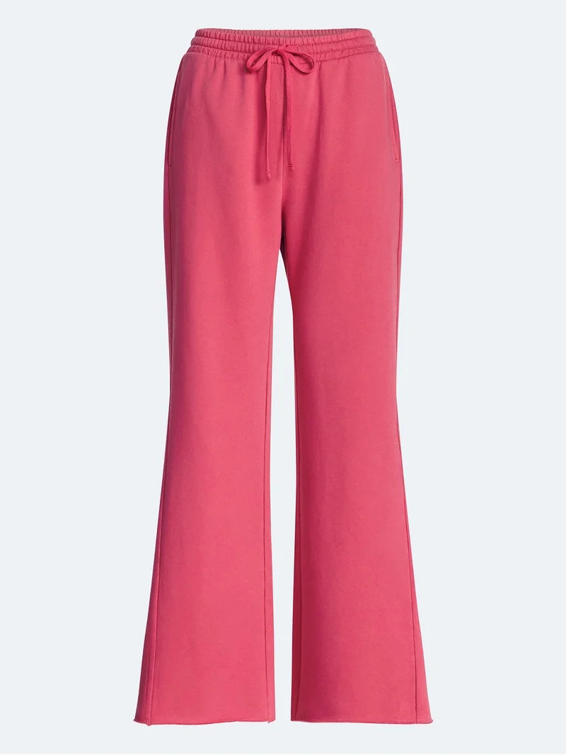 Scoop Women's and Women's Plus Mineral Wash Fleece Flare Leg Sweatpant, Sizes XS-4X | Walmart (US)