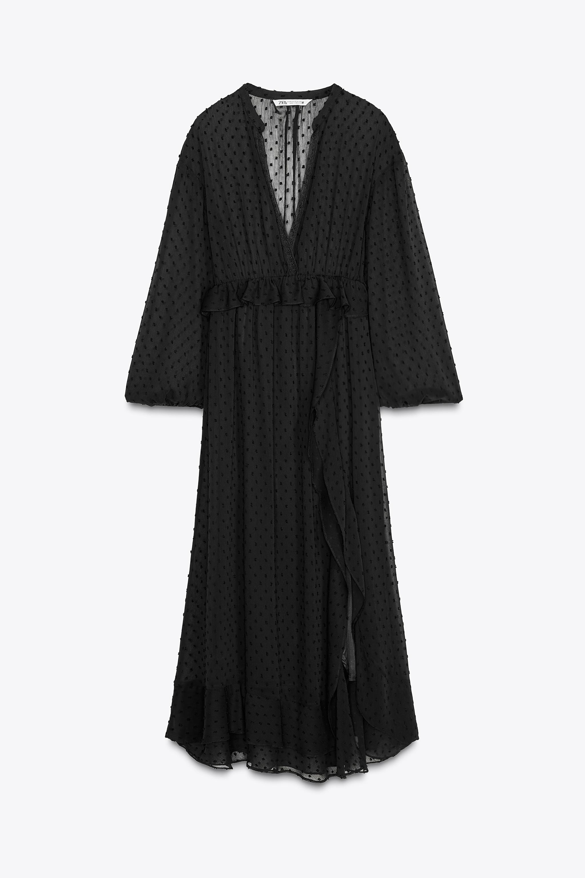 RUFFLED DOTTED MESH DRESS | Zara UK