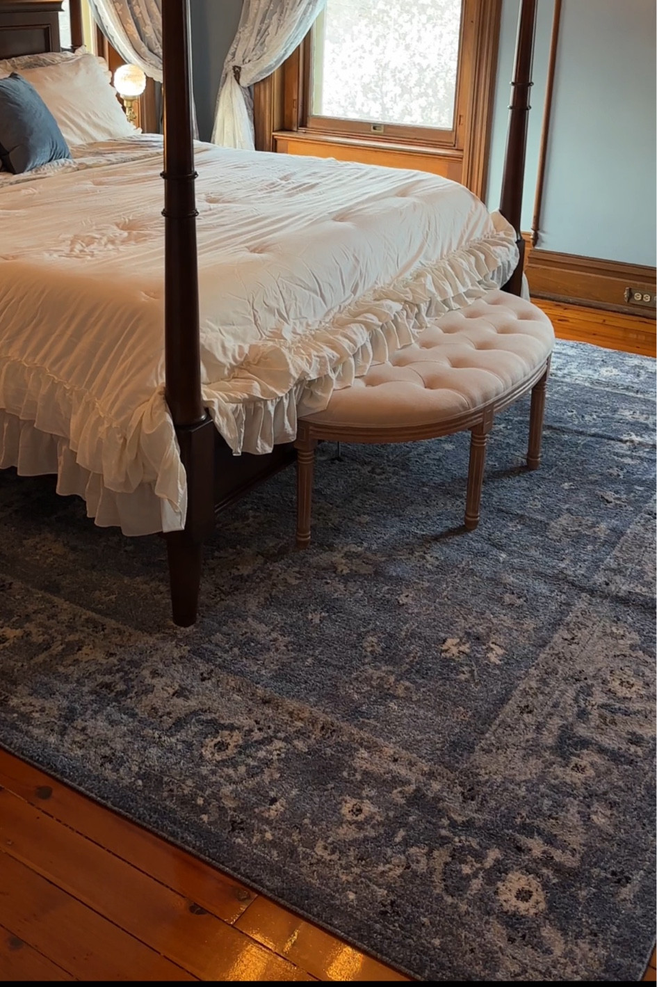 The perfect blue rug for our Bridgerton Bedroom. An extra 20% off with code USA 🫶🏼

#LTKhome #LTKSeasonal