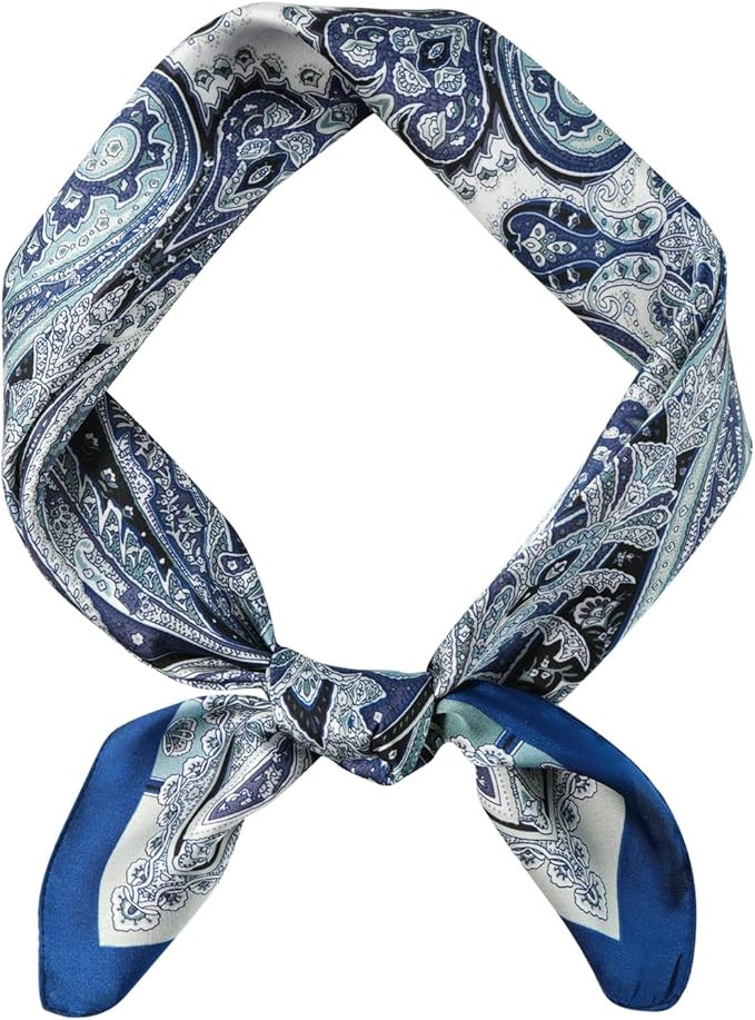 GERINLY Vintage Silk Feel Square Scarf for Men Satin Bandana Tiny Pattern Print Neckerchief Geome... | Amazon (US)