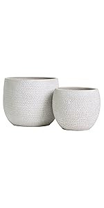Olly & Rose Barcelona Ceramic Plant Pot Set 2 - White Flower Pots - Indoor & Outdoor Planters (Wh... | Amazon (US)
