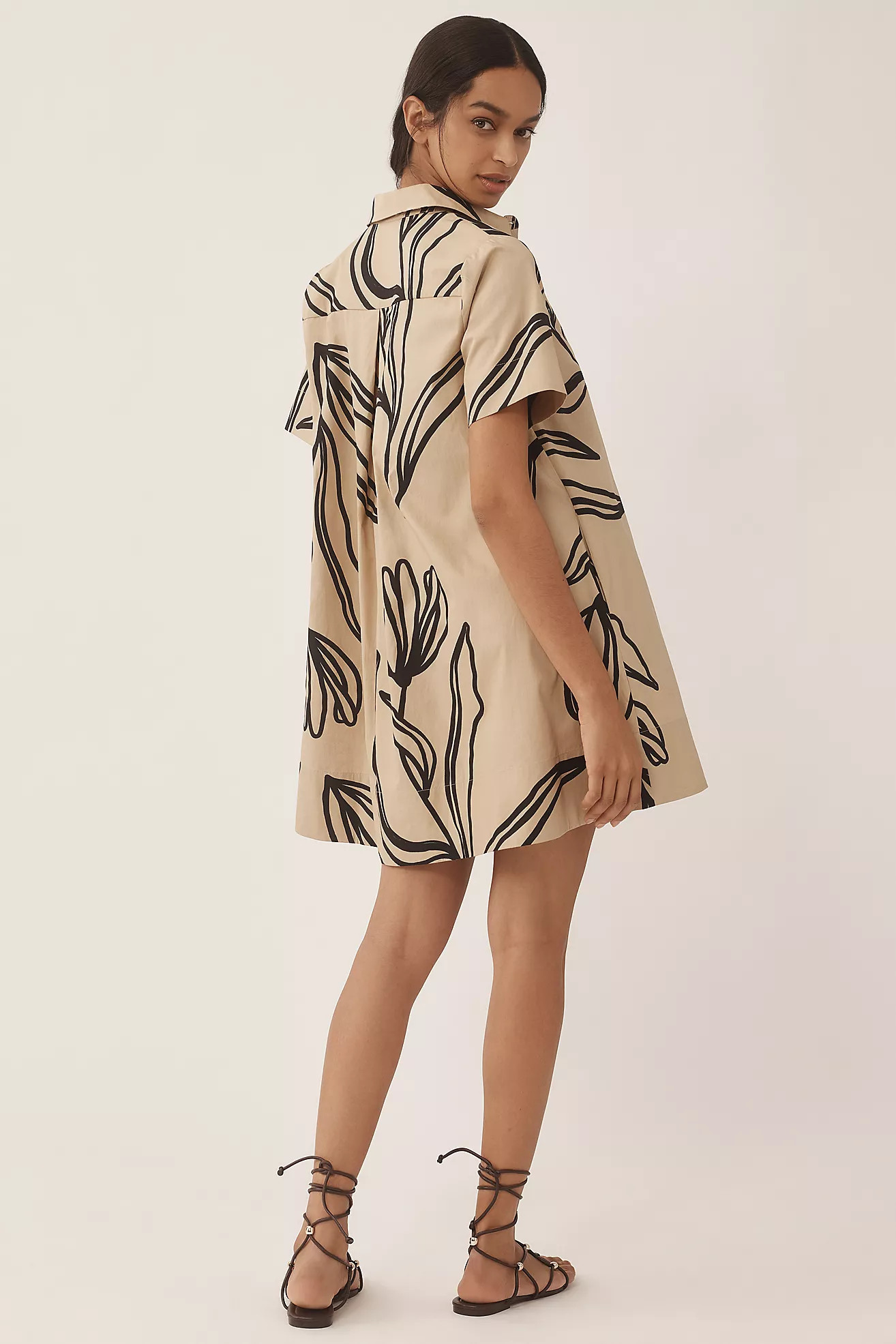 The Pollie Short-Sleeve Swing Tunic Mini Dress | Anthropologie (US)