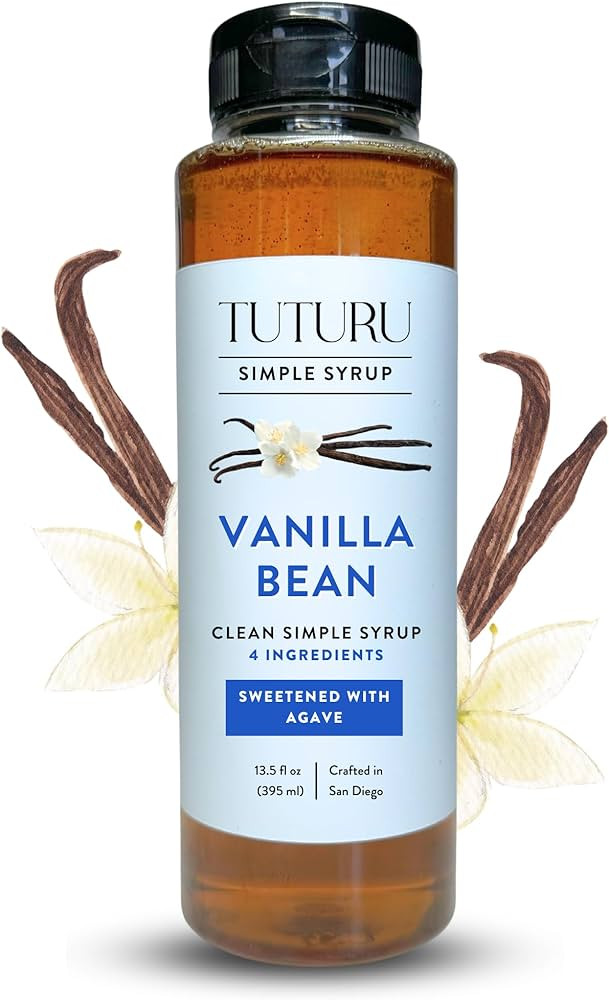 Vanilla Bean Agave Simple Syrup for Coffee & Cocktails - Sweetened with Organic Agave Nectar - In... | Amazon (US)