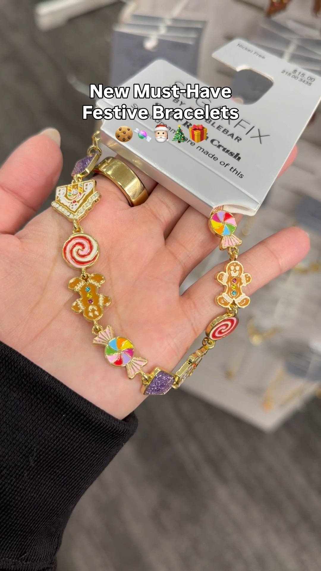 Accessorizing daily ’til Christmas. Loving these holiday bracelets! ✨ 