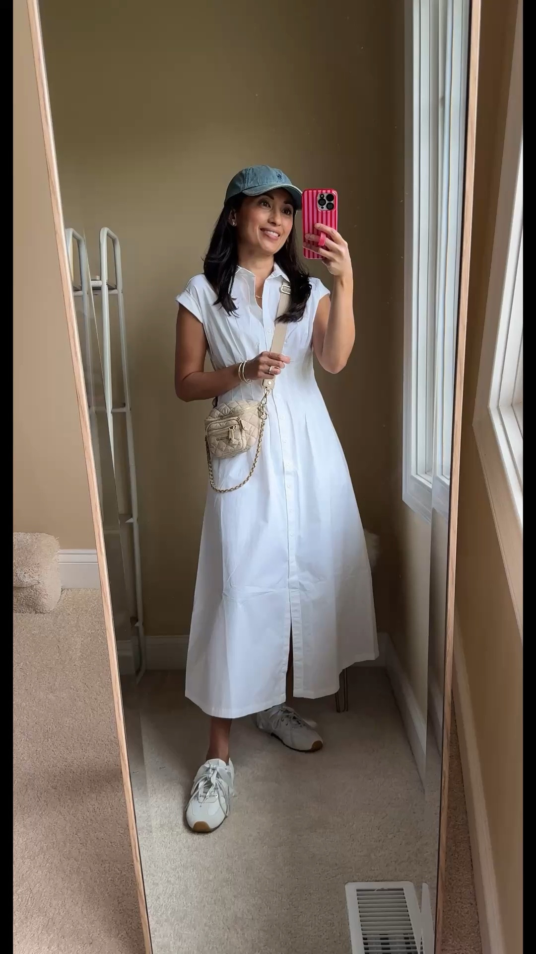 3 Ways to Wear a White Dress. 
1) Straw tote bag and clear strap sandals 
2) Clutch and strappy heeled sandals
3) Ballet sneakers, sporty crossbody bag, baseball cap
This exact all cotton poplin dress comes with a built in slip. Flattering fit, timeless shirtdress style. 
(Also comes in black and brown stripe)
True to size. 


#LTKOver40 #LTKootd
