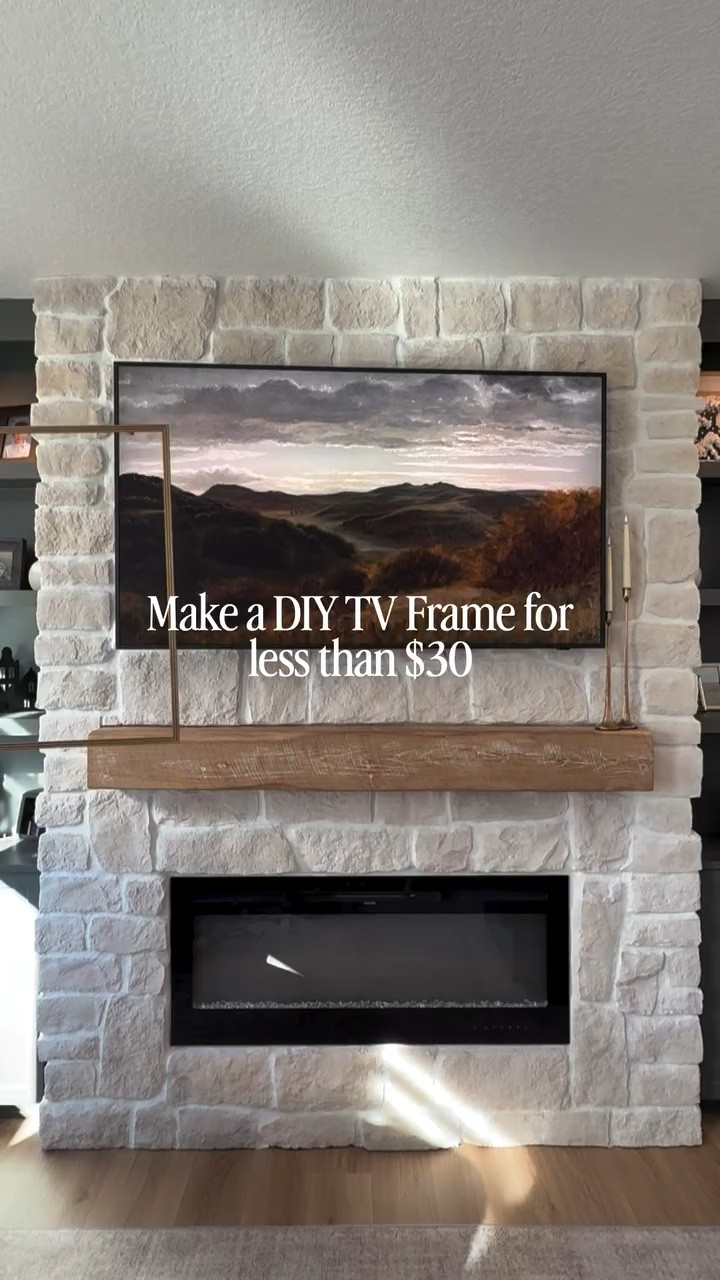 DIY a frame for your TV!

I love how this turned out and it matches the one we made for our Alexa too. 

You’ll need: 
- Decorative trim (3 pieces for a 65”) 
- Wood glue 
- Stain, paint or rub’n’buff
Everything is linked in our bio! 

Cut each end to length at 45 degrees 
Glue each end together 
Duplos to hold in place while it dries 😉
Rub’n’buff 
Let dry 
Hang 
Enjoy 👏🏻

If you want to attach the frame on the tv like we did, you’ll use leftover trim to make clips. And then glue those onto the frame. There are so many different ways to attach them this is just what Tim decided would work best for us. 

That’s it and now you’ve got a cutie little frame for your tv 🙌🏻

#frametv #diy #framehack #tv #livingroom #springrefresh #frametvhack

#LTKHome