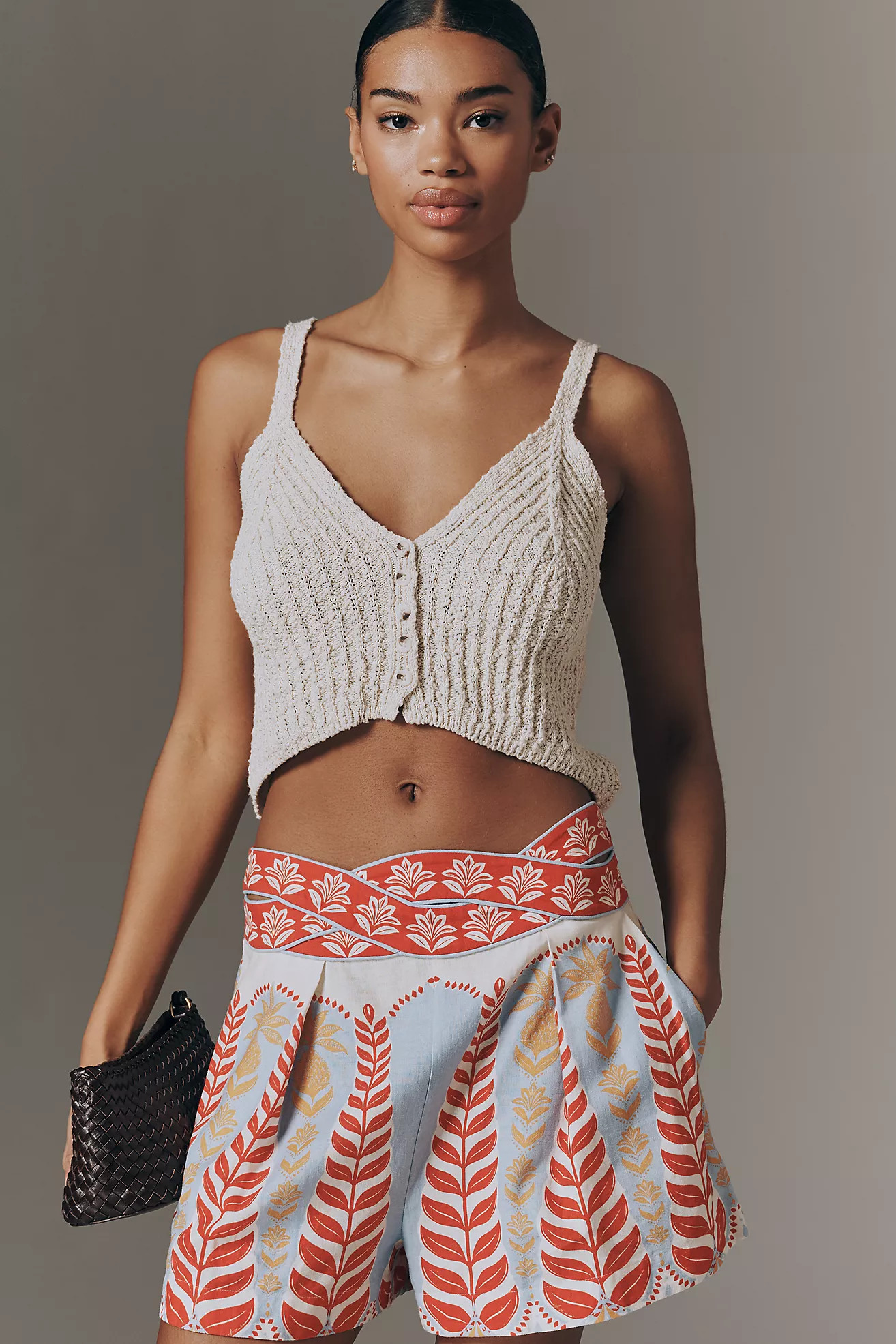 Farm Rio Braided Waist Shorts | Anthropologie (US)