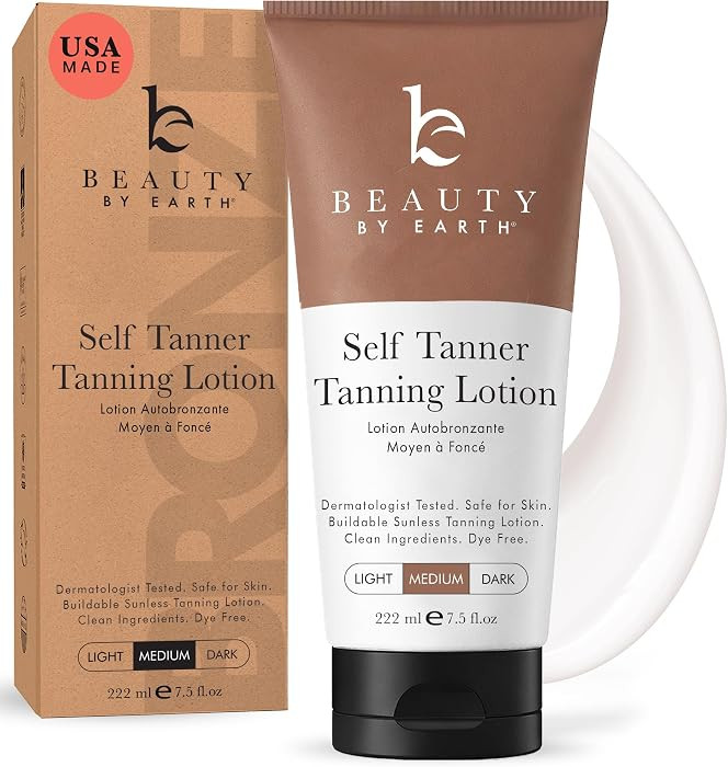 Beauty by Earth Self Tanner - USA Made with Natural & Organic Ingredients | Amazon (US)