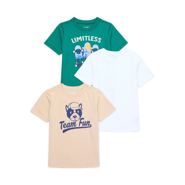 Garanimals Toddler Boy Tees with Short Sleeves, 3-Pack, Sizes 18M-5T | Walmart (US)