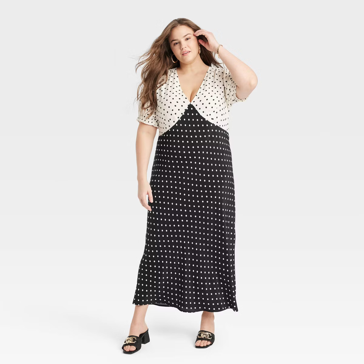 Women's Crepe Puff Short Sleeve Midi Dress - A New Day™ | Target