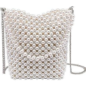 JOPOYOCO Valentine's Day Bag Gift Women Pearl Purse, Beaded Purse Pearl Bag, Pearl Clutch Purse H... | Amazon (UK)