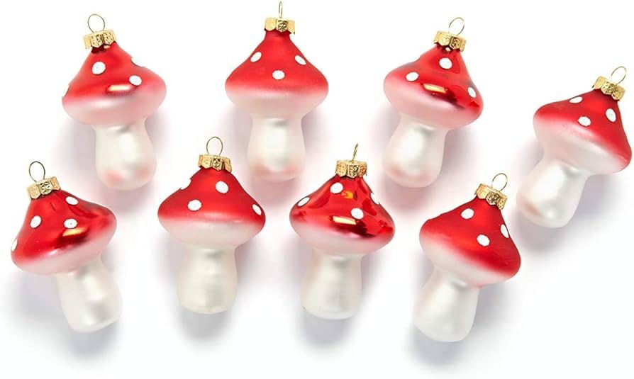 Heitmann Deco Ornament Glass Toadstool Hanging Set Made of Glass 8 Pieces Red White for Hanging C... | Amazon (UK)