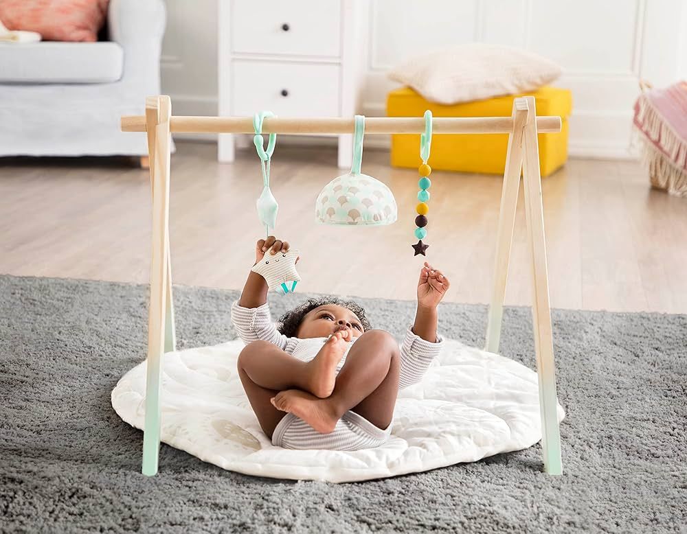 B. toys – Wooden Baby Play Gym – Activity Mat – Starry Sky – 3 Hanging Sensory Toys – O... | Amazon (US)