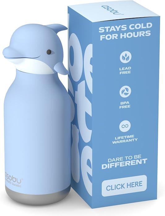 asobu Bestie Bottle Limited Edition Collectible Kids Water Bottle with Animal Character Lid 16oz ... | Amazon (US)