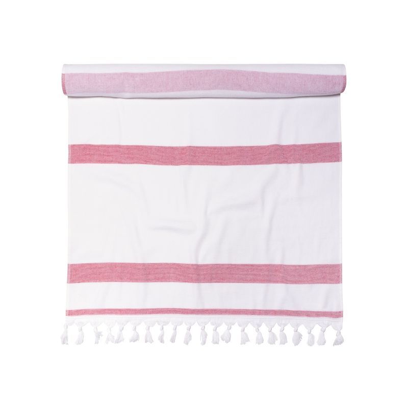 Stripe Cotton Oversized 35" x 68" Fouta Beach Towel with Tassels - Blue Nile Mills | Target