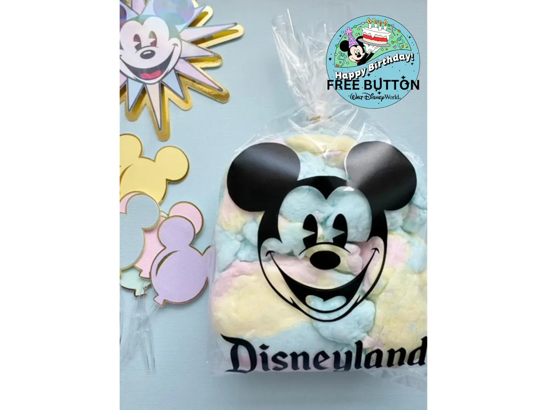 Custom Magical Mouse Birthday Disneyland Theme Cotton Candy Party Cellophane Loot Bag Personalize... | Etsy (US)